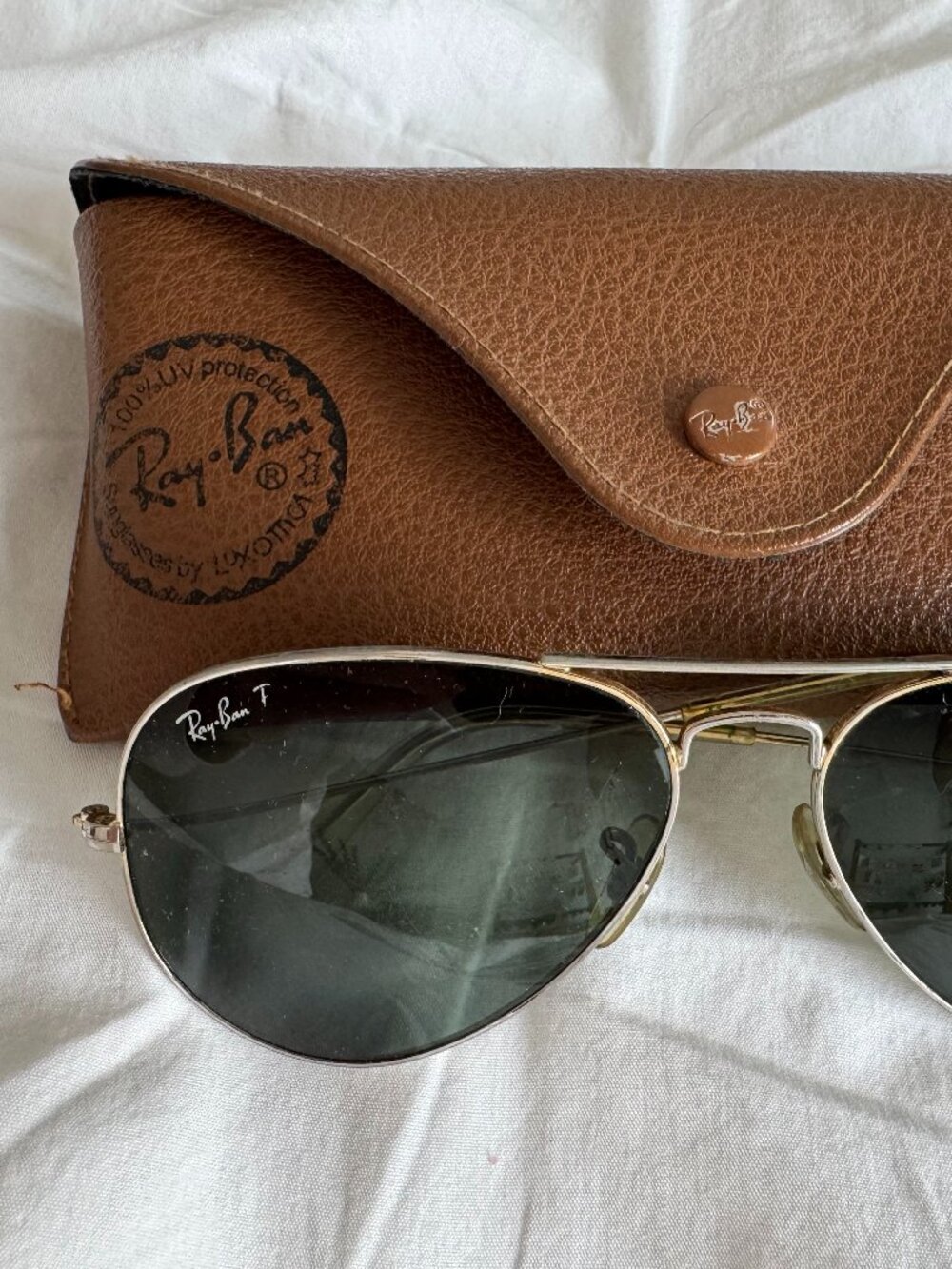 Ray-Ban Aviator Sunglasses Gold – For Parts / Repair – With Case